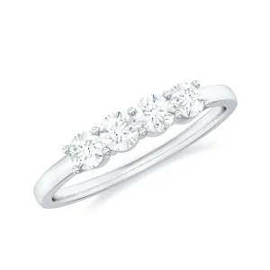 Certified Moissanite 4 Stone Stackable Anniversary Ring