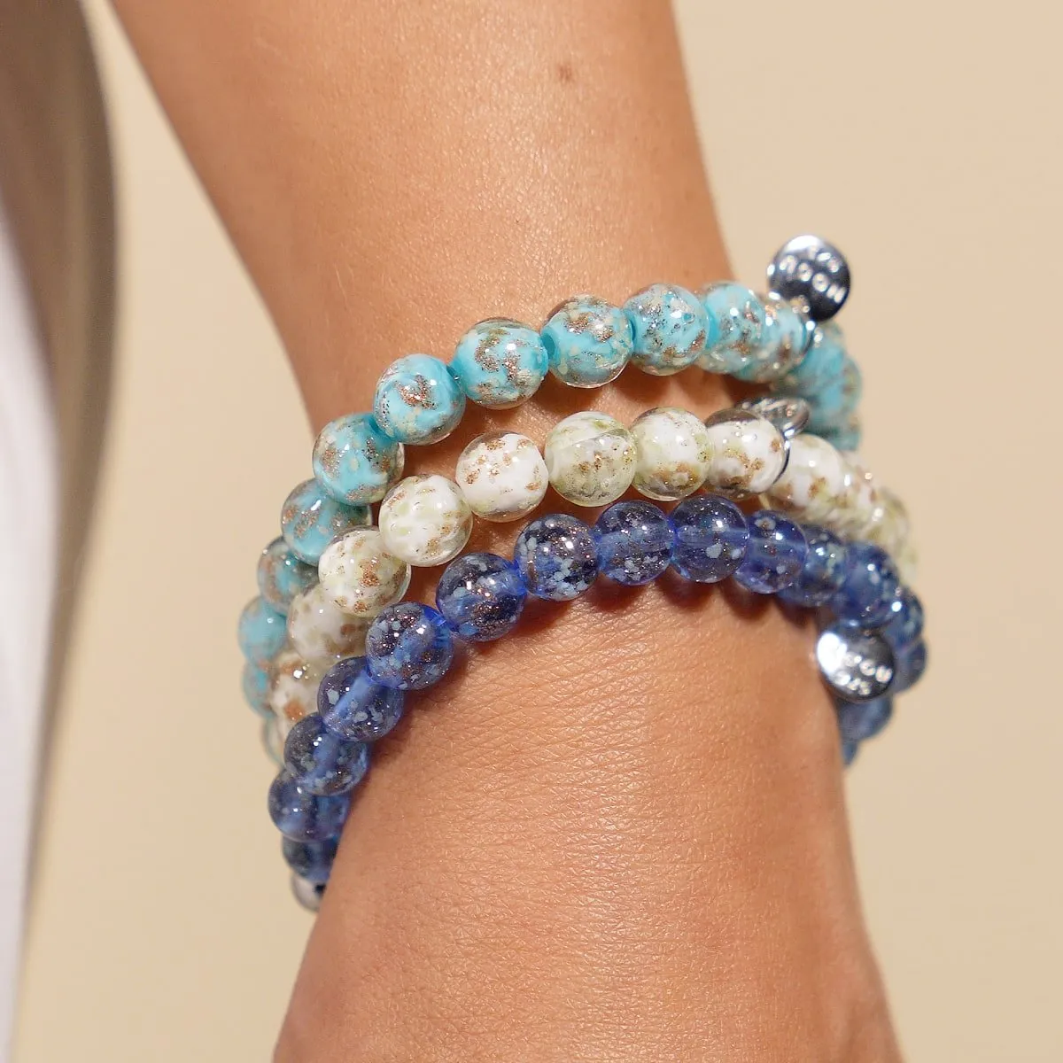 Cerulean | .925 Sterling Silver | Firefly Glass Bracelet