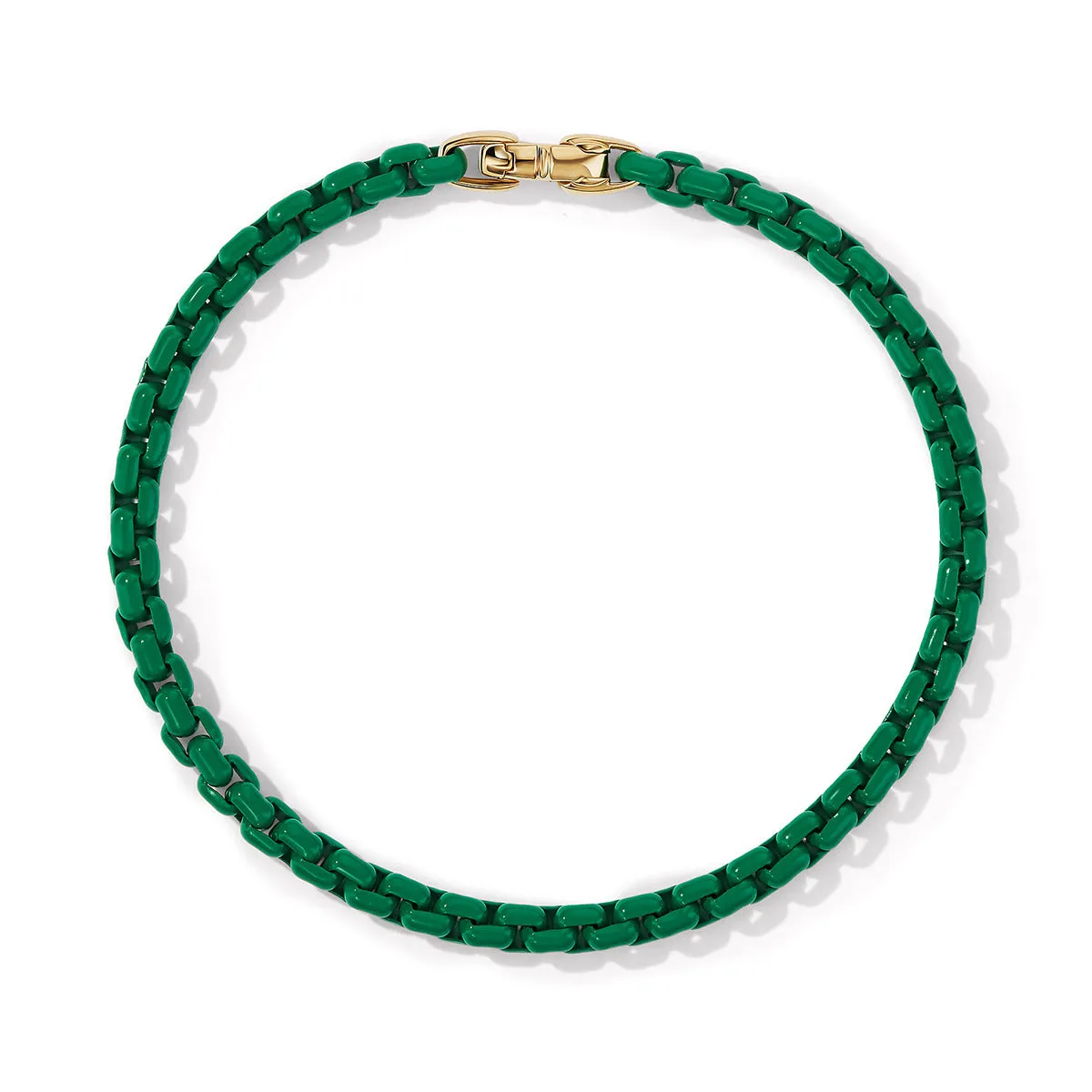 Chain Bracelet in Emerald Green with 14K Yellow Gold Accent