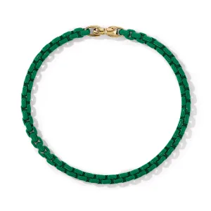 Chain Bracelet in Emerald Green with 14K Yellow Gold Accent