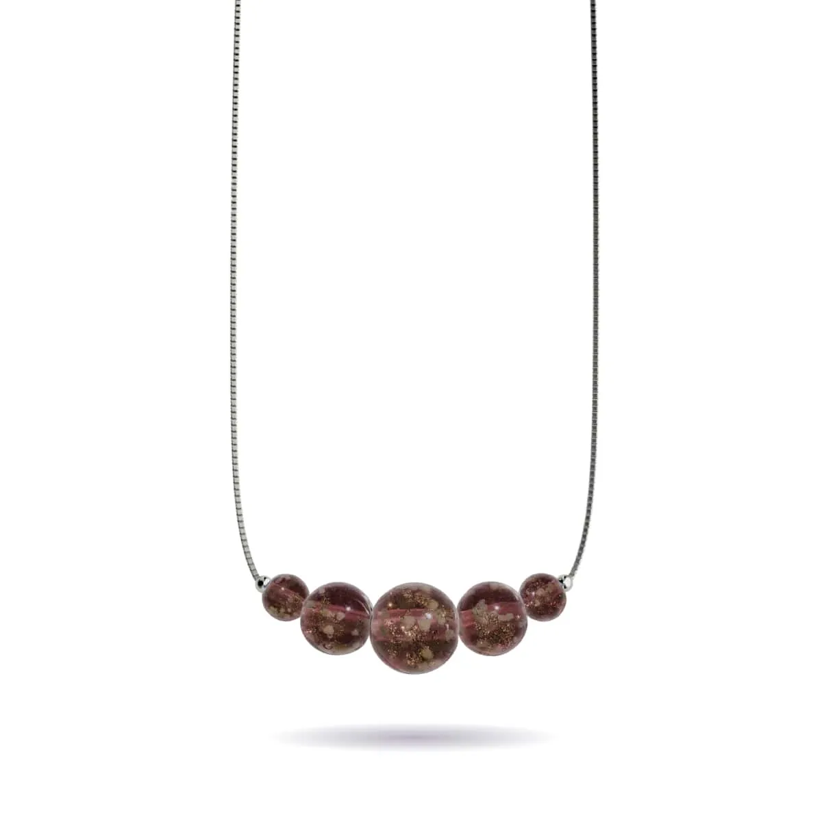 Chocolate | .925 Sterling Silver | Firefly Glass Infinity Clasp Necklace