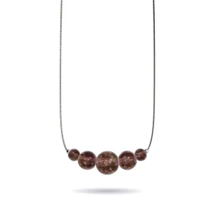 Chocolate | .925 Sterling Silver | Firefly Glass Infinity Clasp Necklace