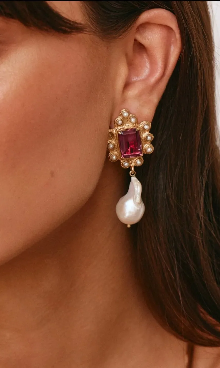 Christie Nicolaides Amalita Earrings - Hot Pink