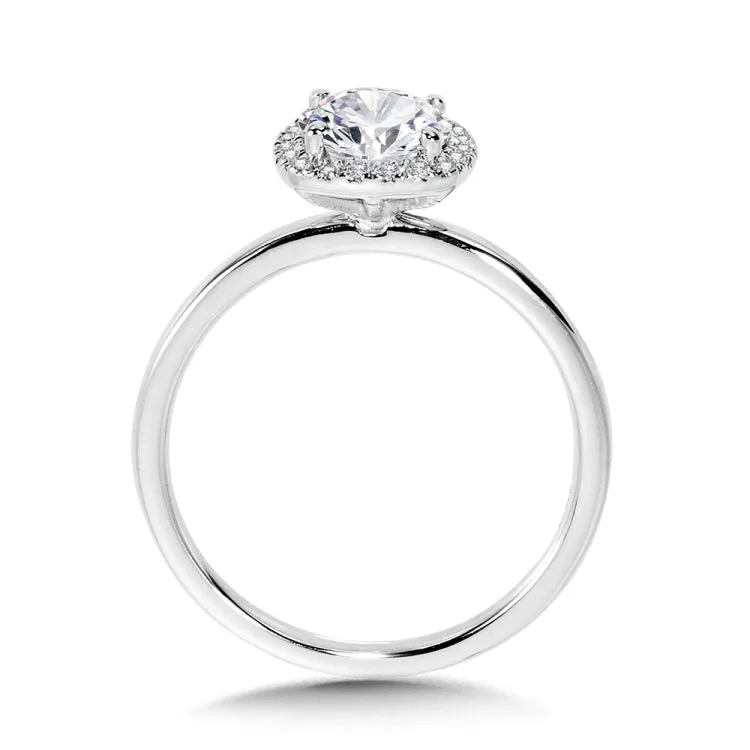 Classic Straight Cushion-Shaped Halo Engagement Ring