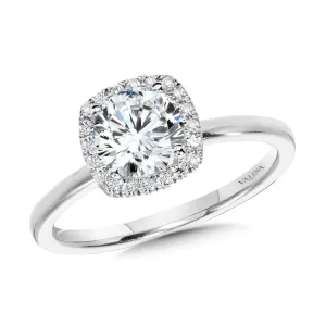 Classic Straight Cushion-Shaped Halo Engagement Ring