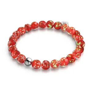 Crimson | .925 Sterling Silver | Firefly Glass Bracelet