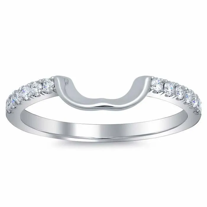 Curved Matching Diamond Wedding Band for Heart Shape