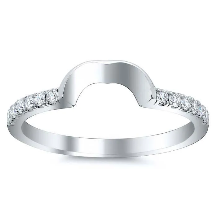 Curved Matching Diamond Wedding Band for Heart Shape