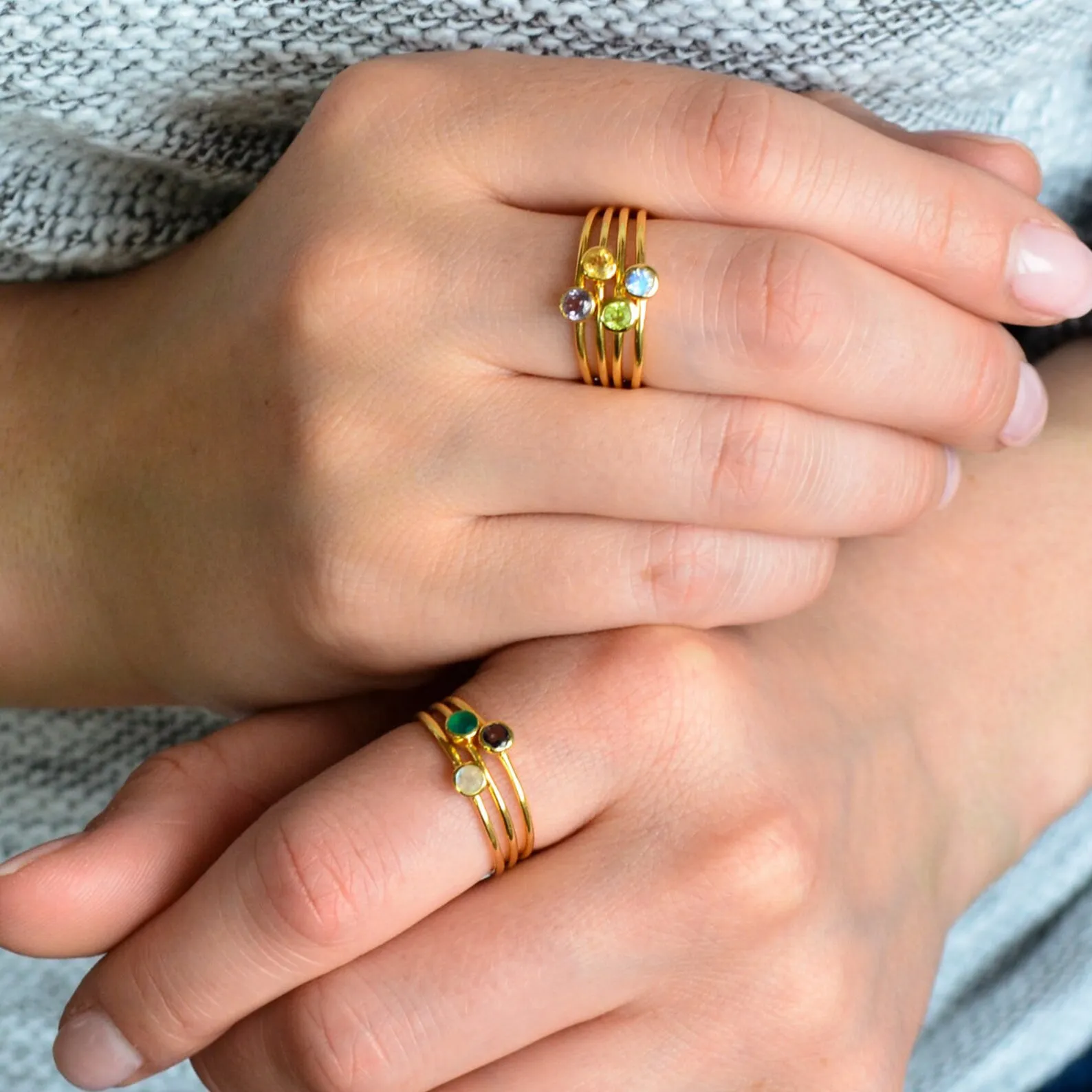 Dainty Stackable Purple Amethyst Ring : February Birthstone