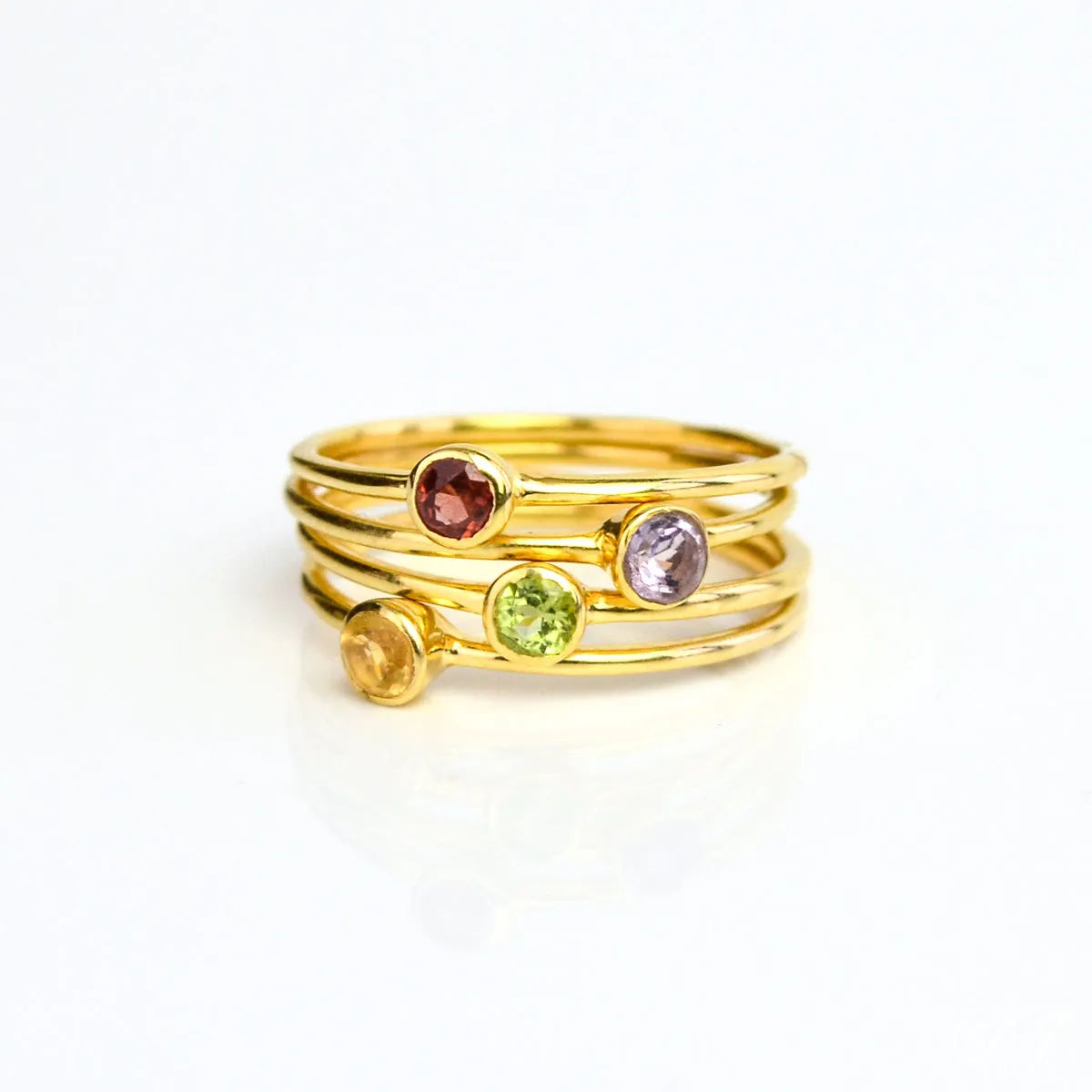 Dainty Stackable Purple Amethyst Ring : February Birthstone