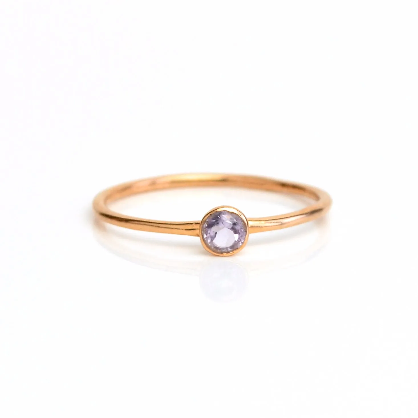 Dainty Stackable Purple Amethyst Ring : February Birthstone