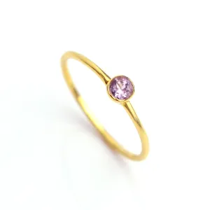 Dainty Stackable Purple Amethyst Ring : February Birthstone