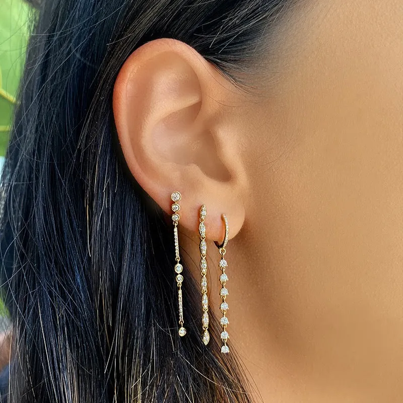 Dangling Diamond Spike Earrings