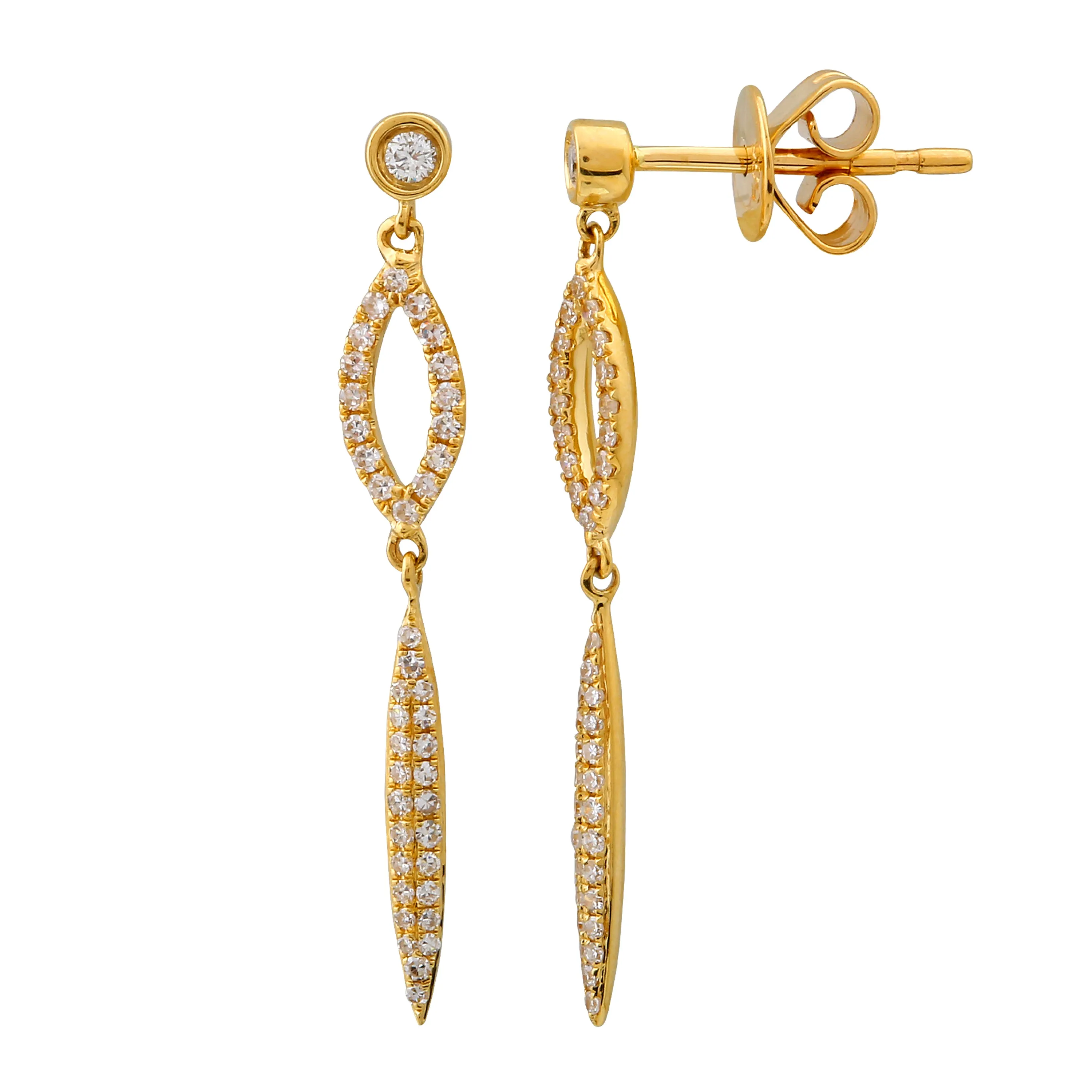 Dangling Diamond Spike Earrings