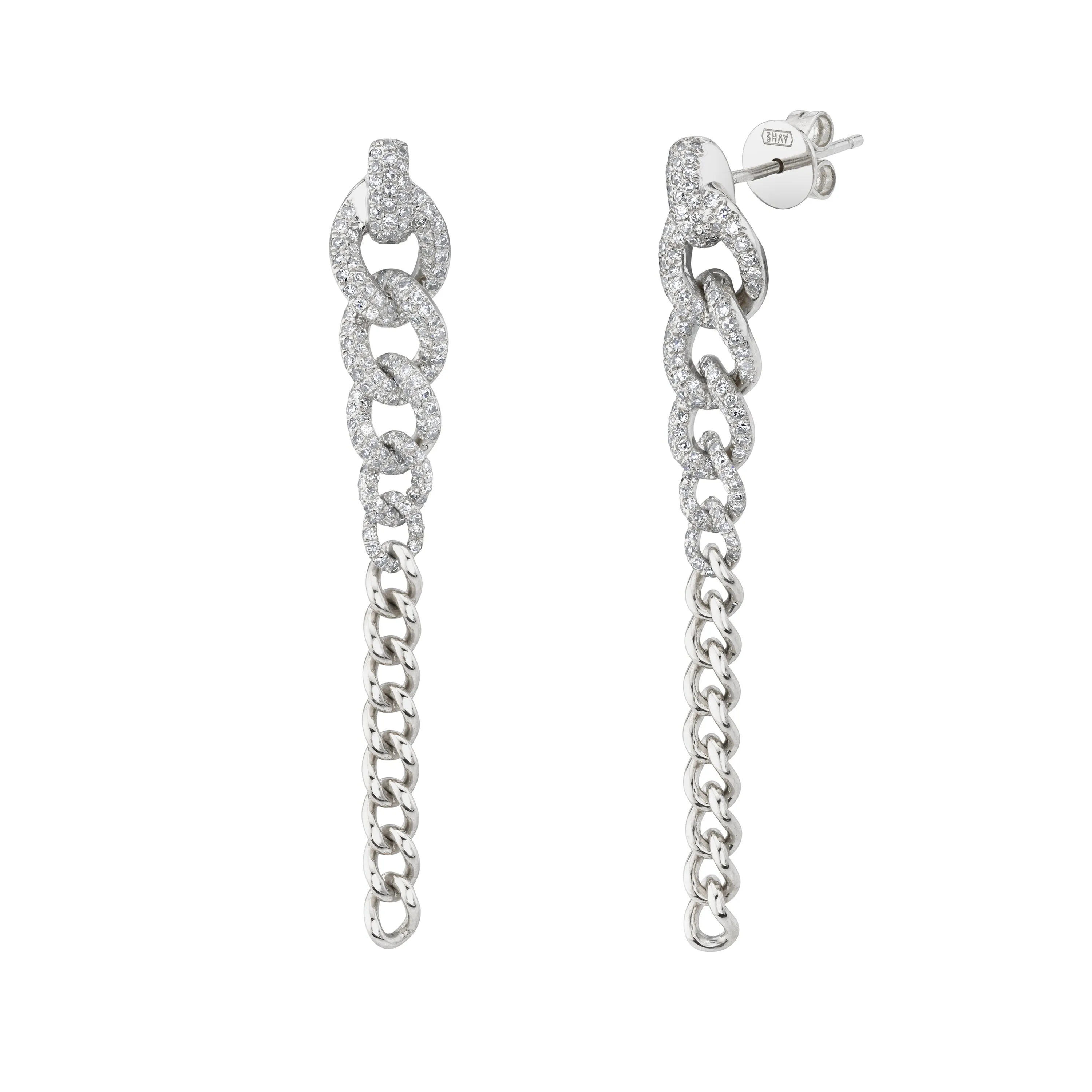 DIAMOND 2 IN 1 GRADUAL PAVE DROP  EARRINGS