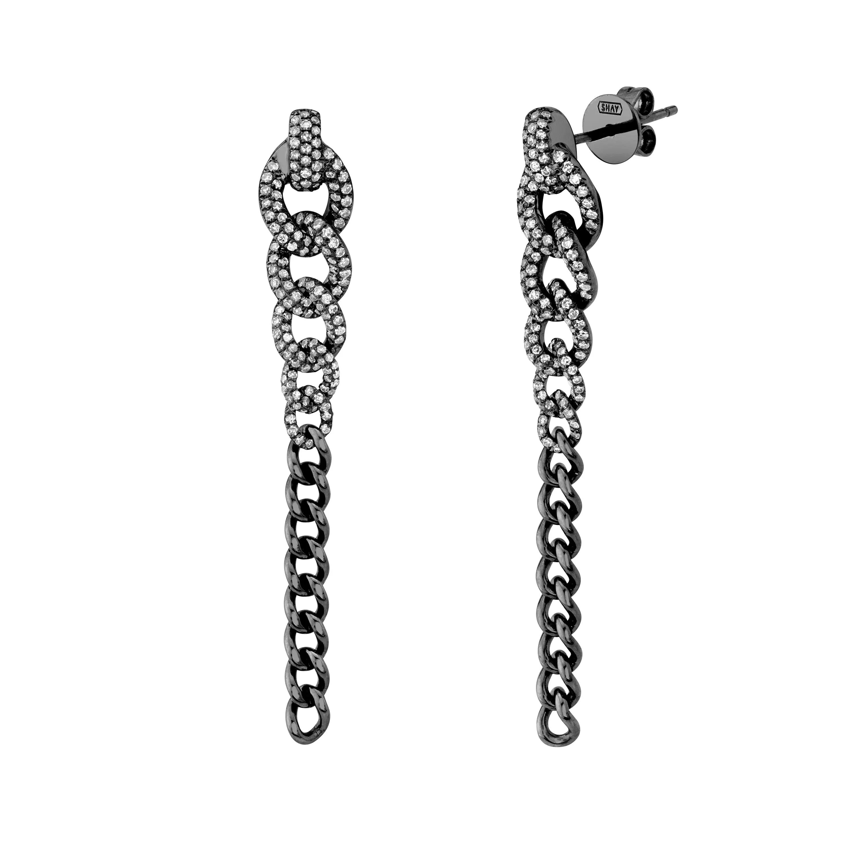 DIAMOND 2 IN 1 GRADUAL PAVE DROP  EARRINGS