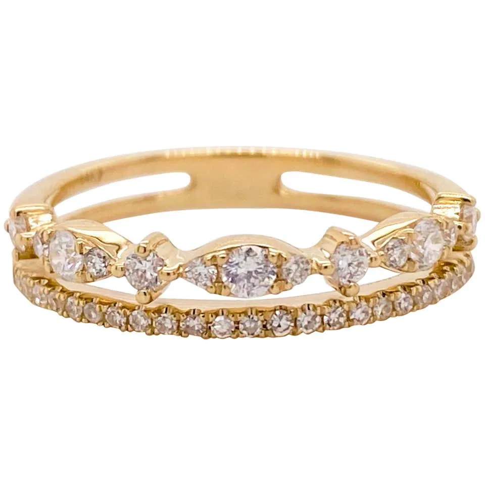 Diamond Duet Stackable Ring