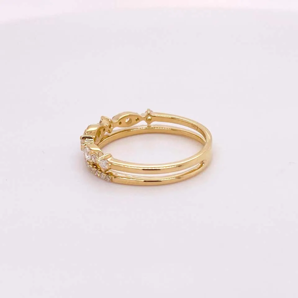 Diamond Duet Stackable Ring