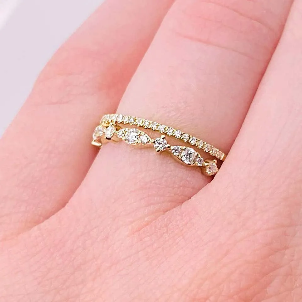 Diamond Duet Stackable Ring