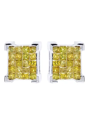 Diamond Earrings For Men | 1.25 Carats 14K White Gold