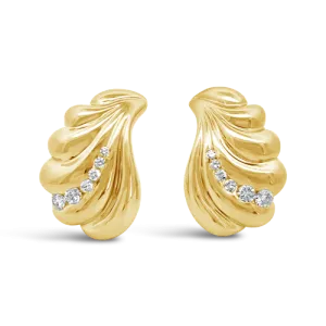 Diamond Fluted Estate Earrings