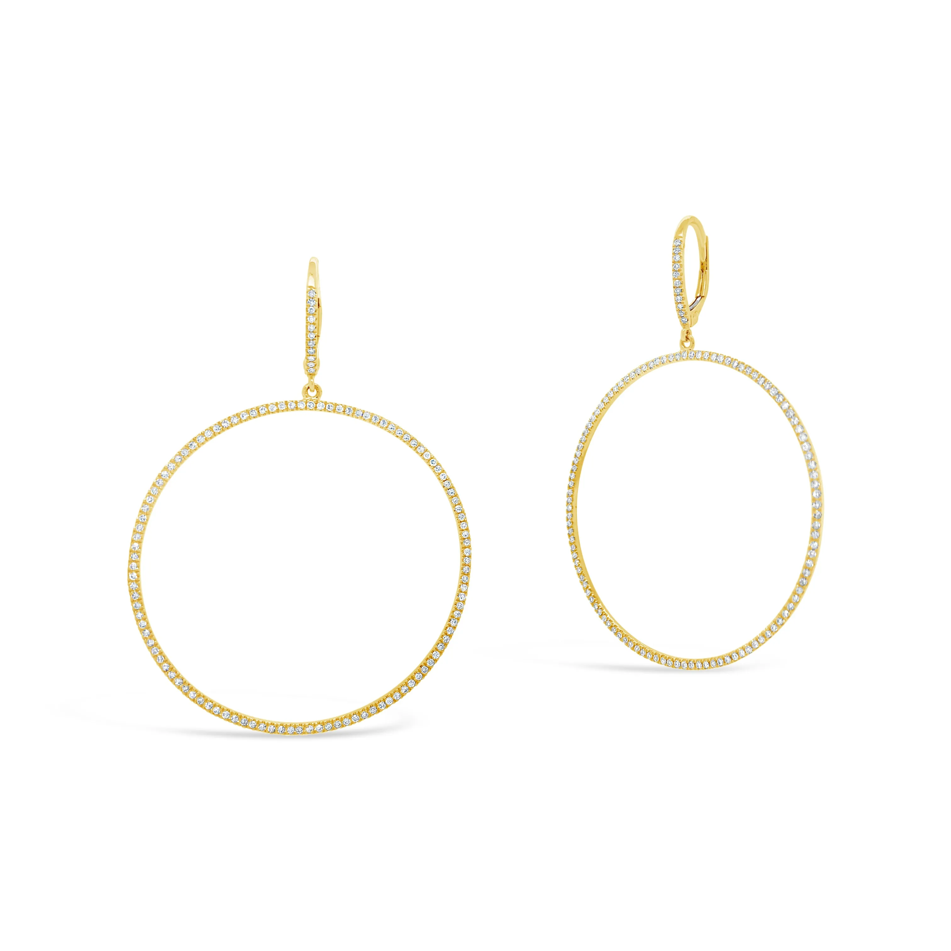 Diamond Hoop Dangle Earrings