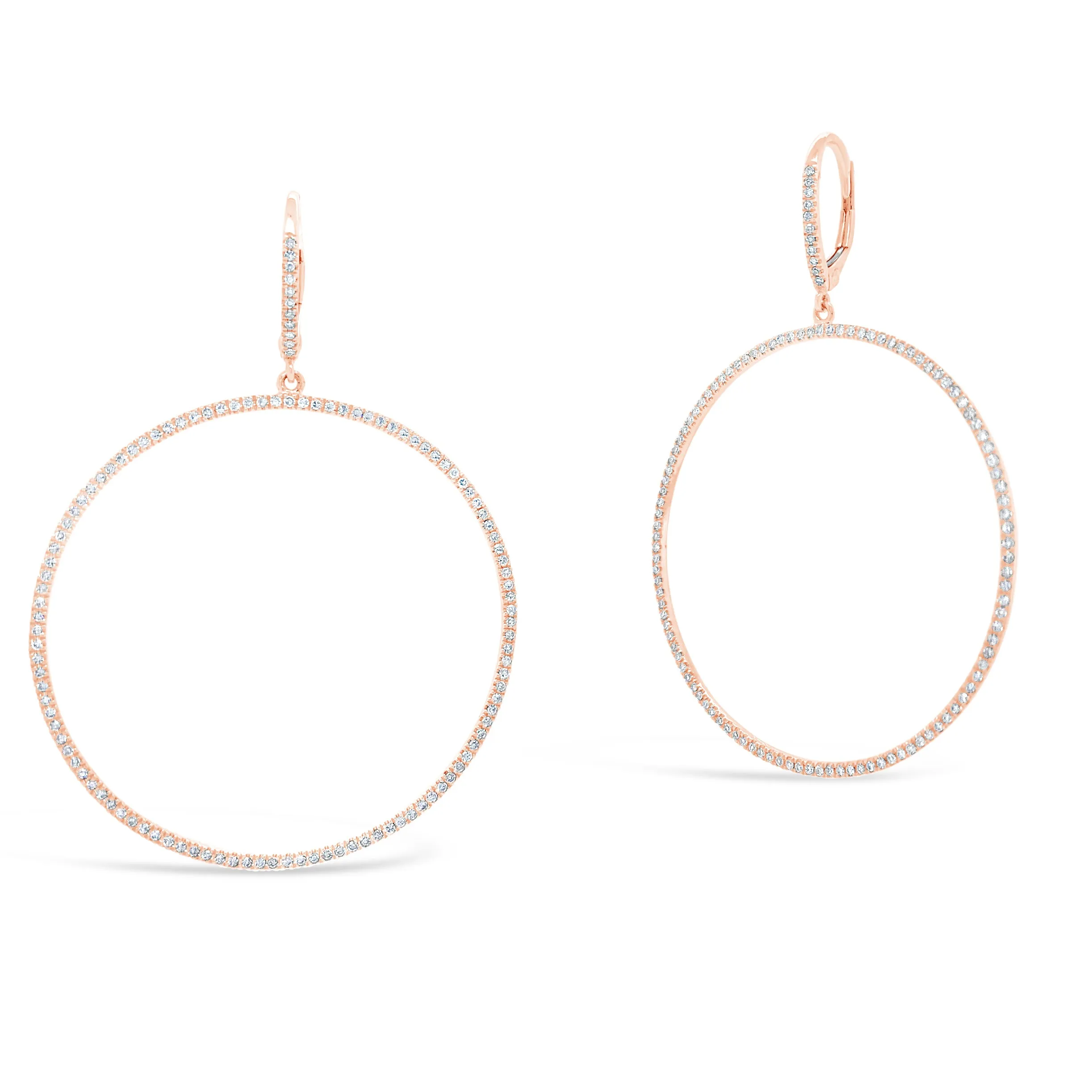 Diamond Hoop Dangle Earrings