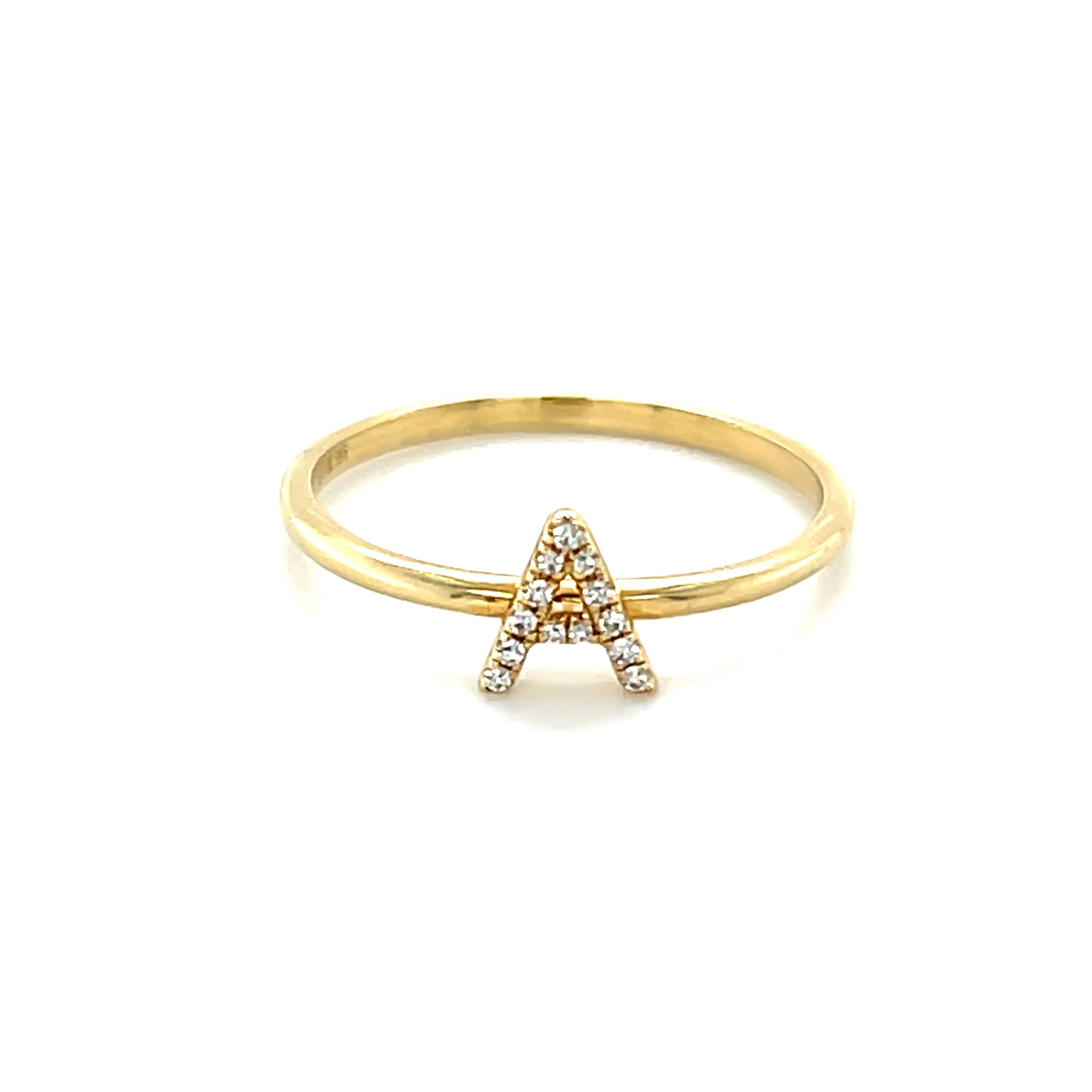 Diamond Initial Thin Band Ring