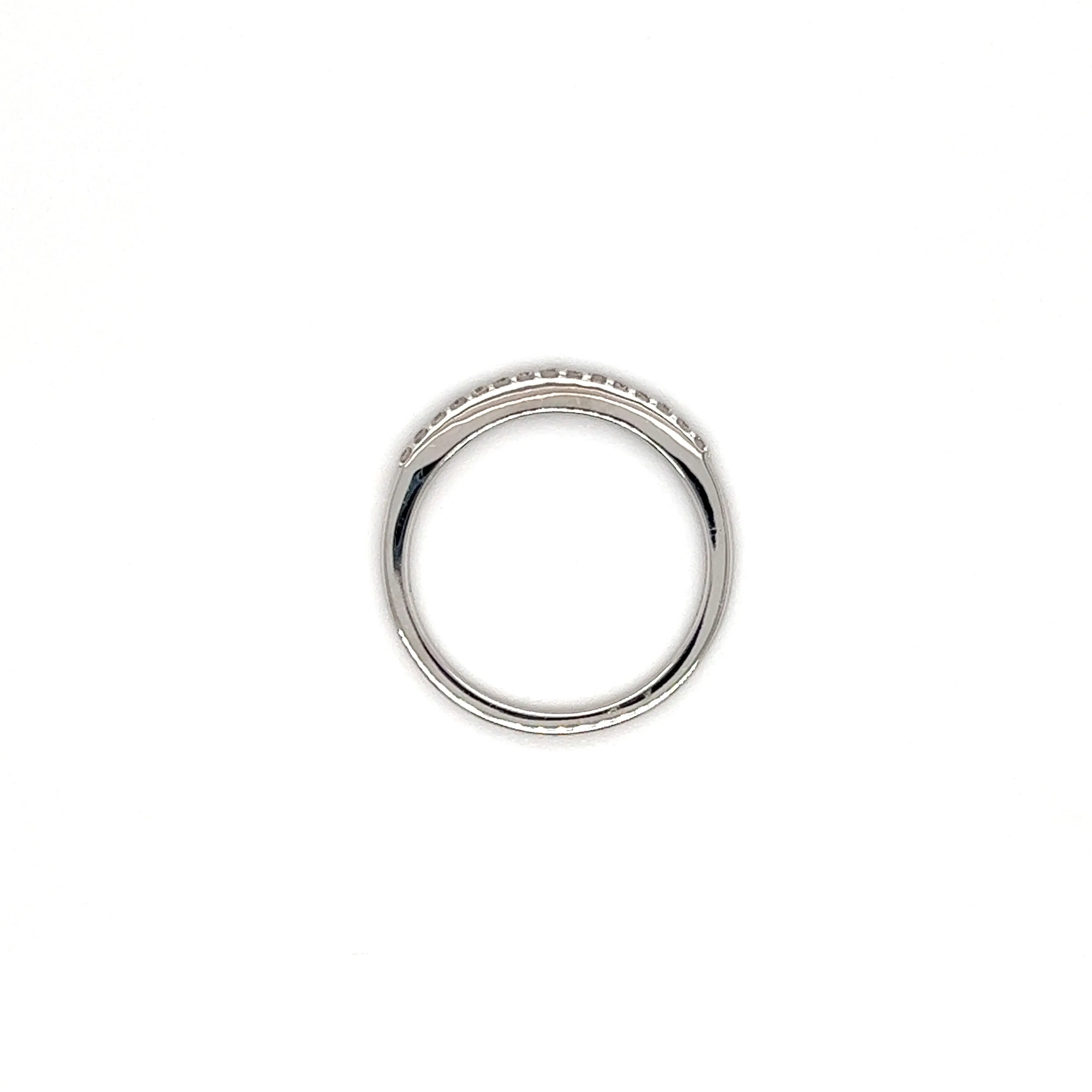 Diamond Ring with Fifteen Round Diamonds in 14K White Gold