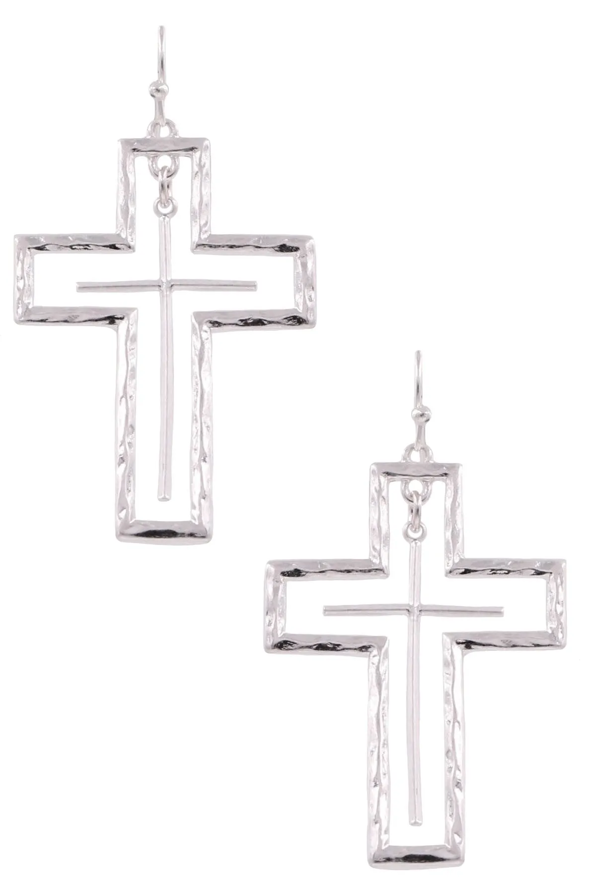 Double Cross Dangle Earrings