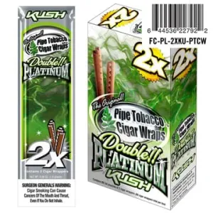 Double Platinum 2X Kush Blunt Cigar Wraps 15ct Box