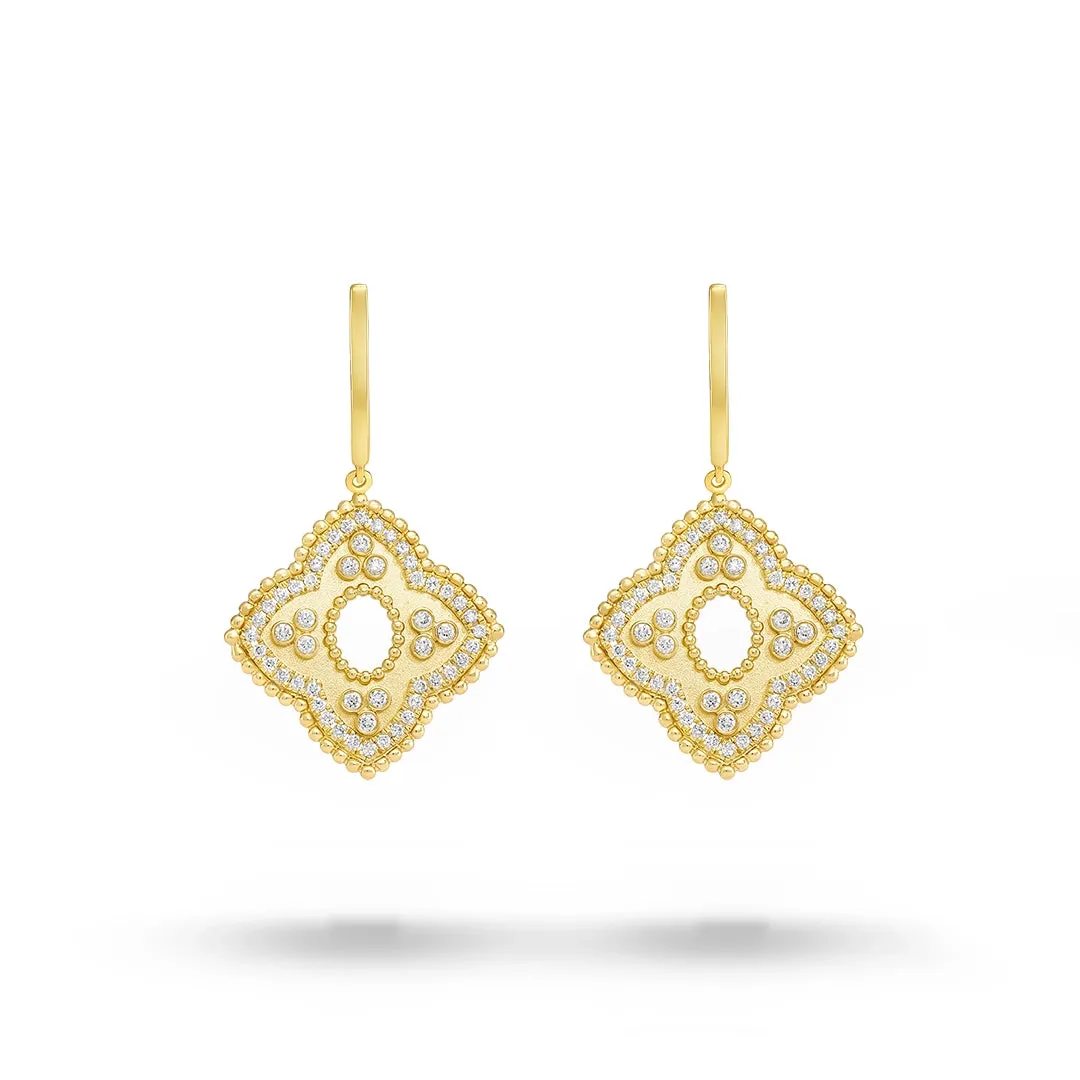 Doves 18K Yellow Gold Diamond Earrings