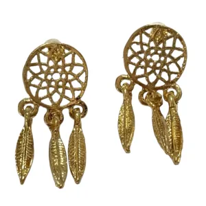 Dreamcatcher Gold Dangle Earrings