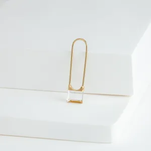 Drop mini square quartz earring