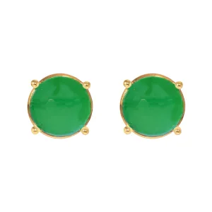 Earrings - Green Onyx Doublet Studs