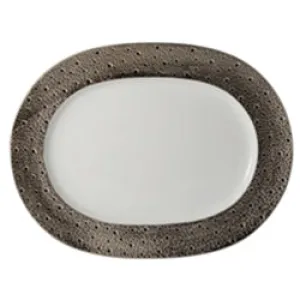 Ecume Platinum Oval Platter 11.8In