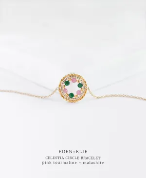 EDEN   ELIE Celestia Circle Bracelet - Pink Tourmaline   Malachite