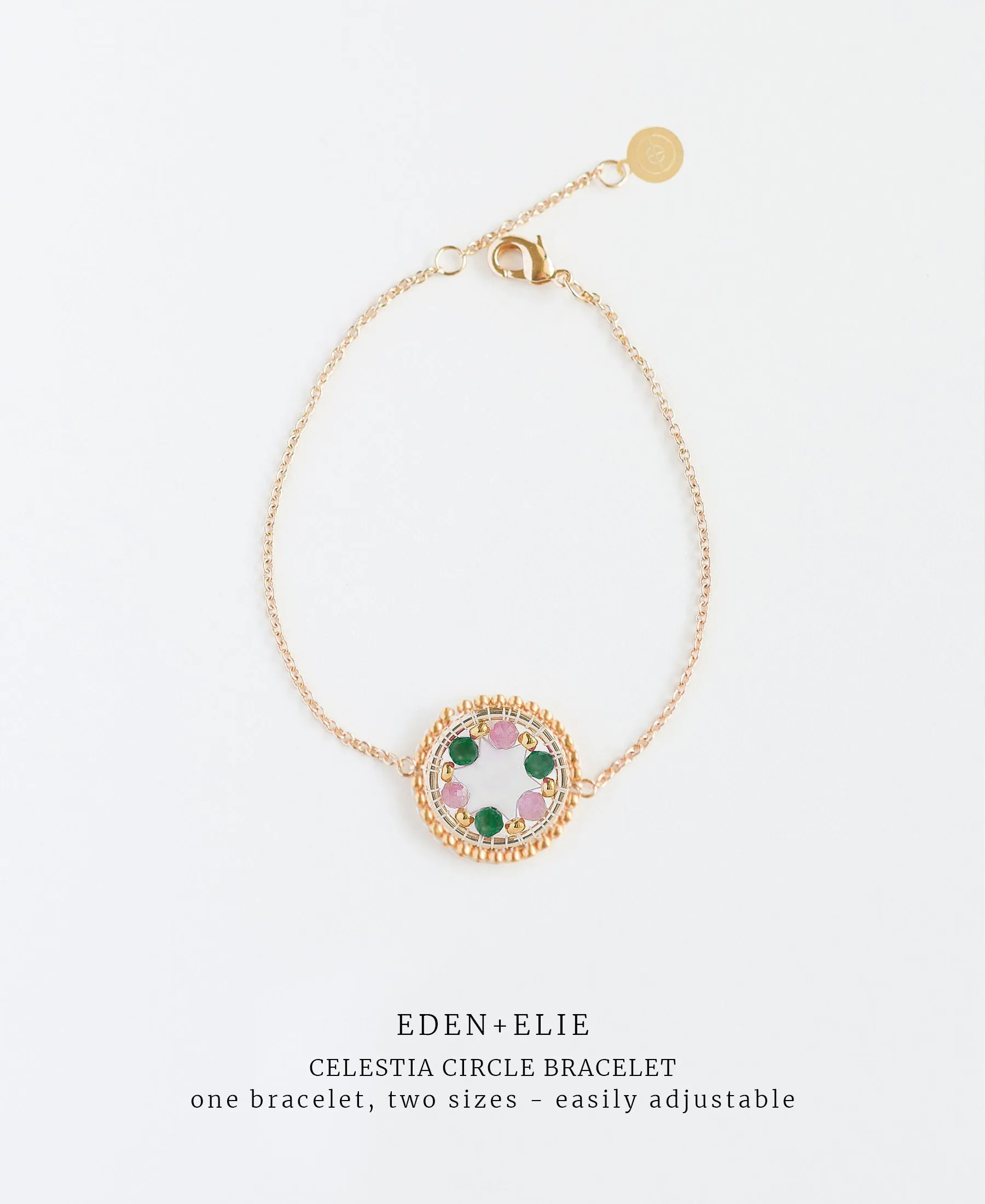 EDEN   ELIE Celestia Circle Bracelet - Pink Tourmaline   Malachite