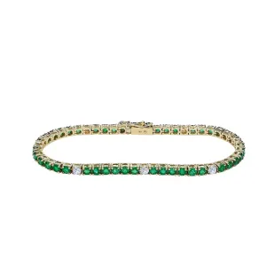 Emerald and Diamond Tennis Bracelet