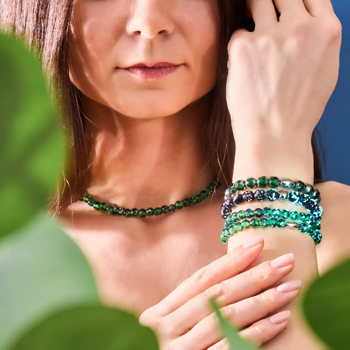 Emerald Forest | .925 Sterling Silver | Radiant Facets Crystal Bracelet