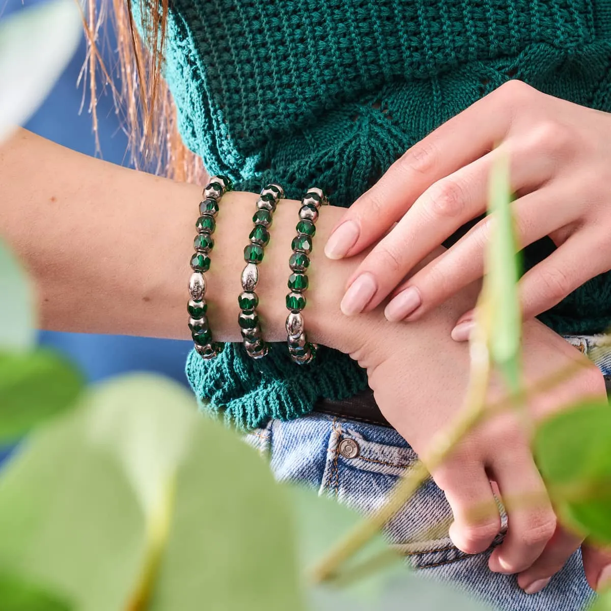 Emerald Forest | .925 Sterling Silver | Radiant Facets Crystal Bracelet