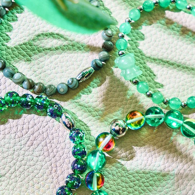 Emerald Moon | .925 Sterling Silver | Galaxy Glass Statement Bracelet