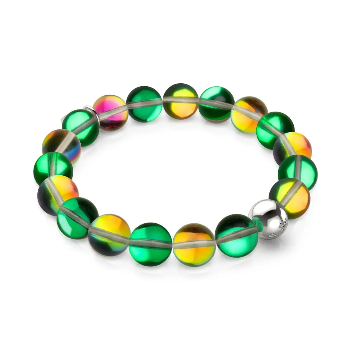 Emerald Moon | .925 Sterling Silver | Galaxy Glass Statement Bracelet