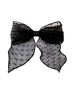 Emi Jay French Barrette in Sheer Dot Noir