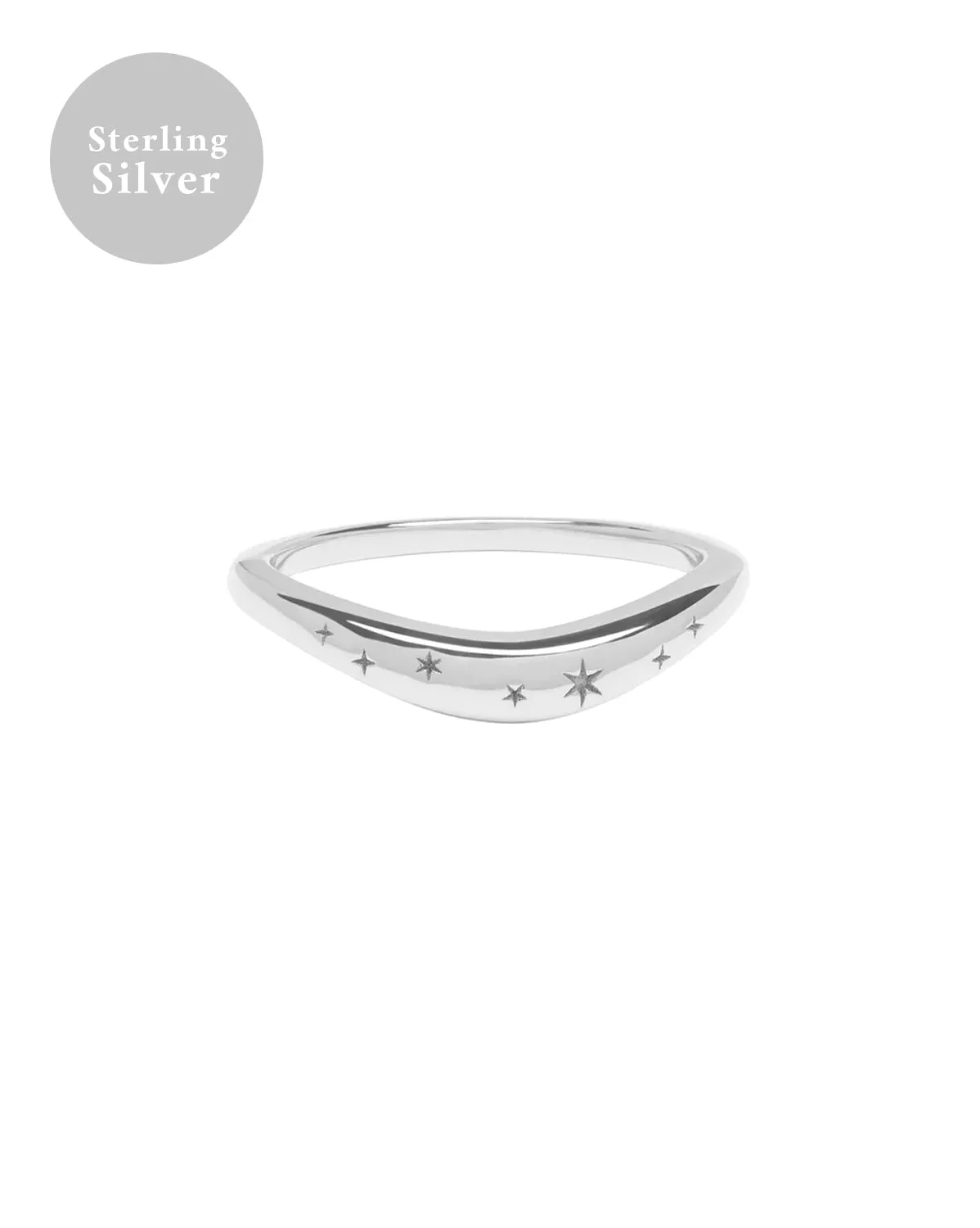 Evangeline Curved Ring - Sterling Silver