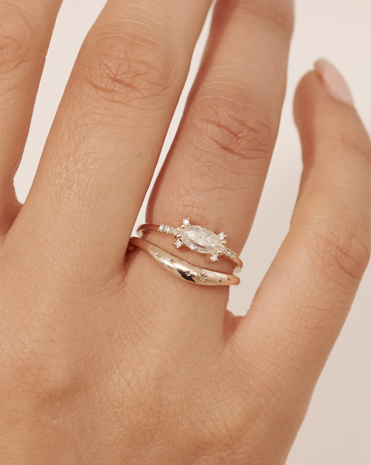 Evangeline Curved Ring - Sterling Silver