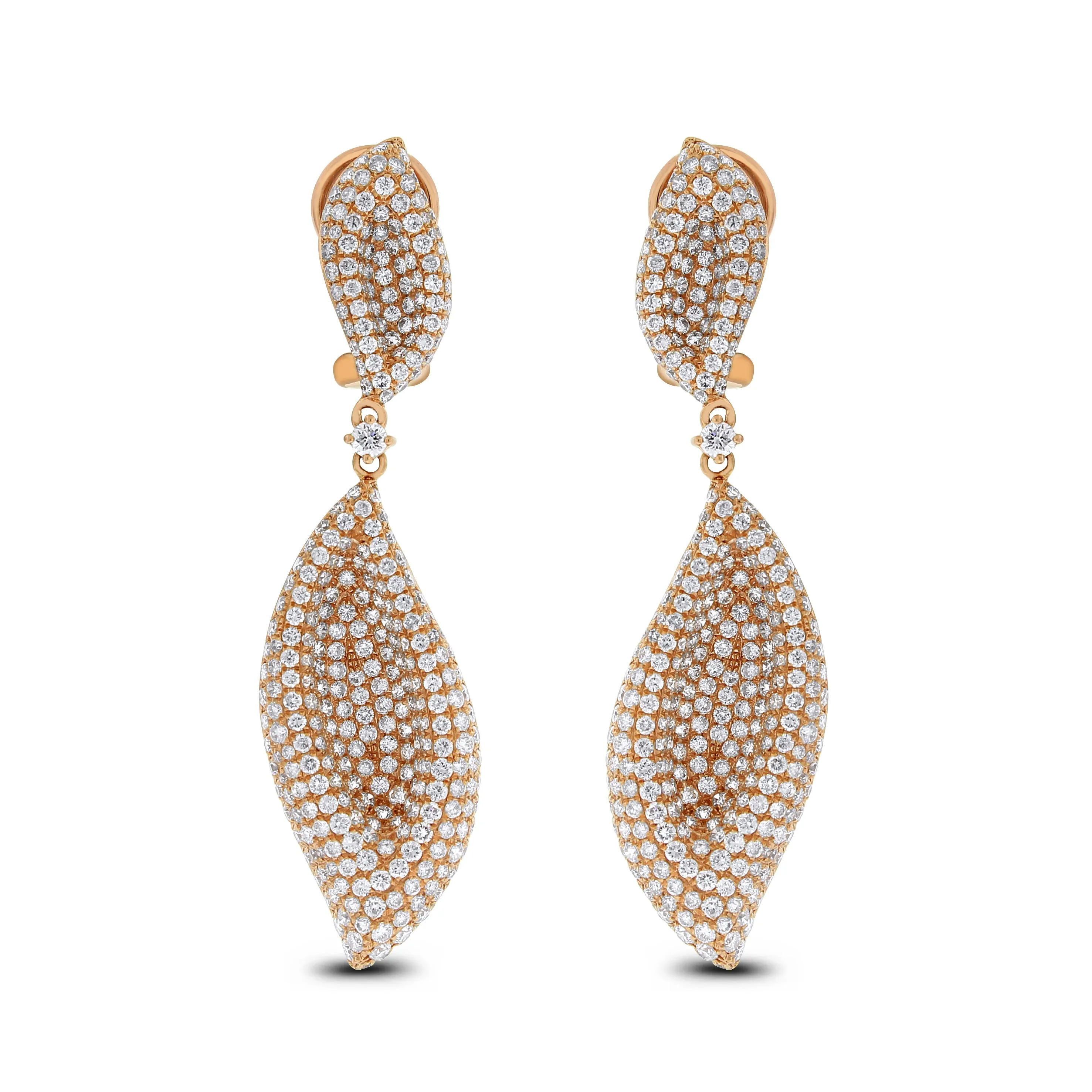 Fall Diamond Earrings (5.36 ct Diamonds) in Rose Gold