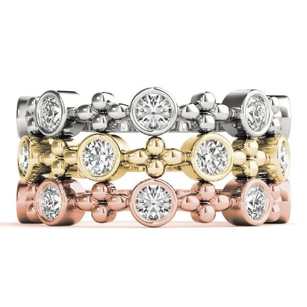 Flora Bezel Diamond Stacker Wedding Ring