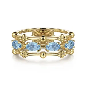 Gabriel & Co. Bujukan Blue Topaz Easy Stackable Ring