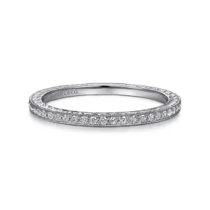 Gabriel & Co. Hand Carved Stackable Wedding Band